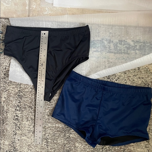 🖤2/$25 NEW 2 pc swim Black and Navy Swim Shorts bathing suit high rise - Picture 11 of 13